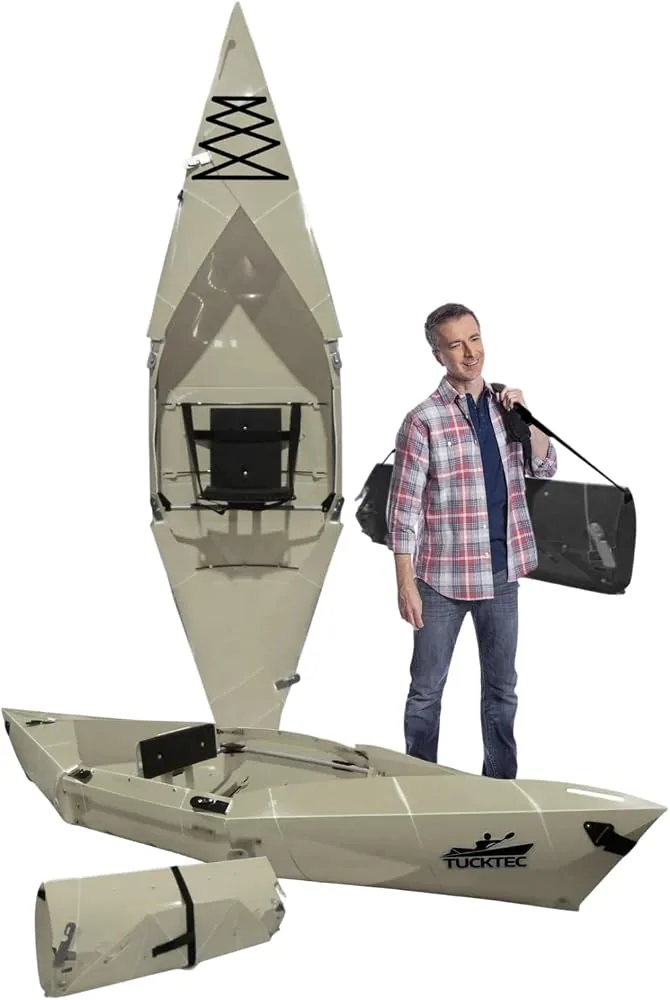 tucktec 10 pro foldable kayak full size portable made in usa tan