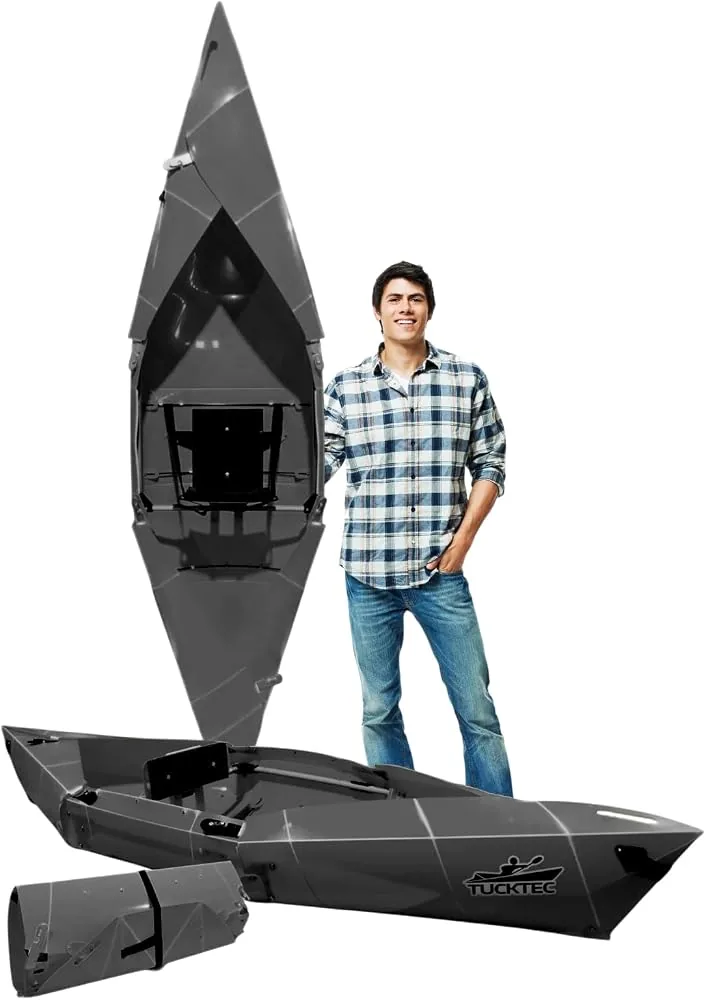 tucktec 8 jr foldable kayak 225 lb capacity made in usa black