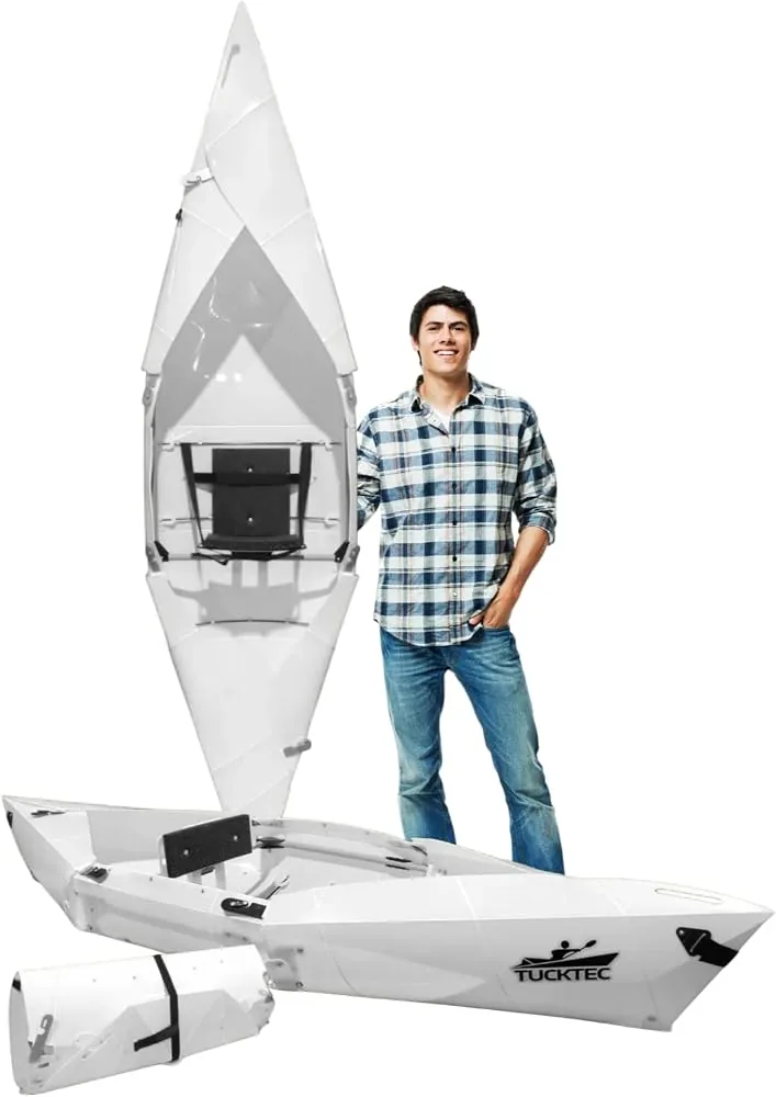 tucktec 8 jr foldable kayak 225 lb capacity made in usa white